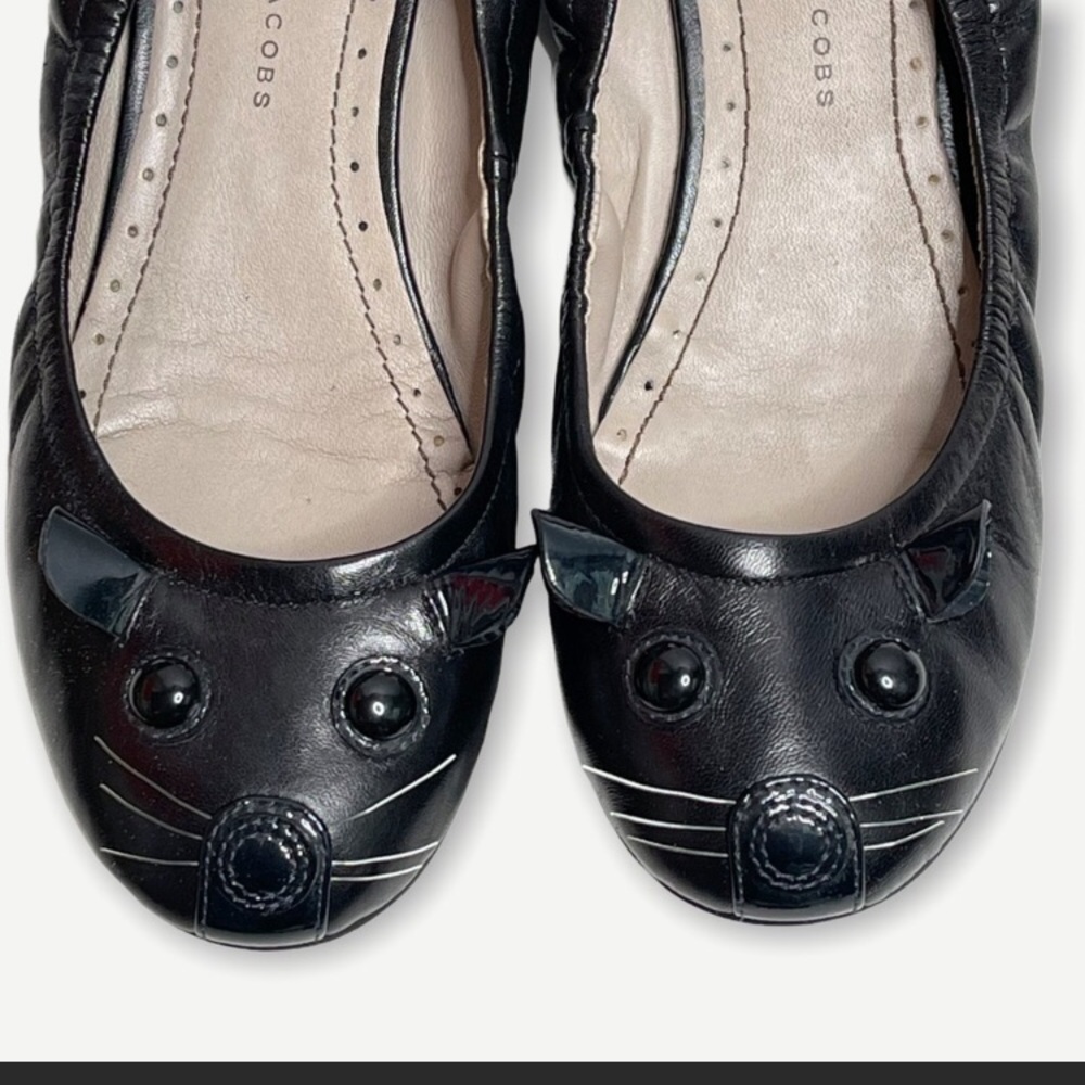 Marc Jacobs Sacchetto Black Leather Mouse Flats Size 7.5 (says 8 tho)